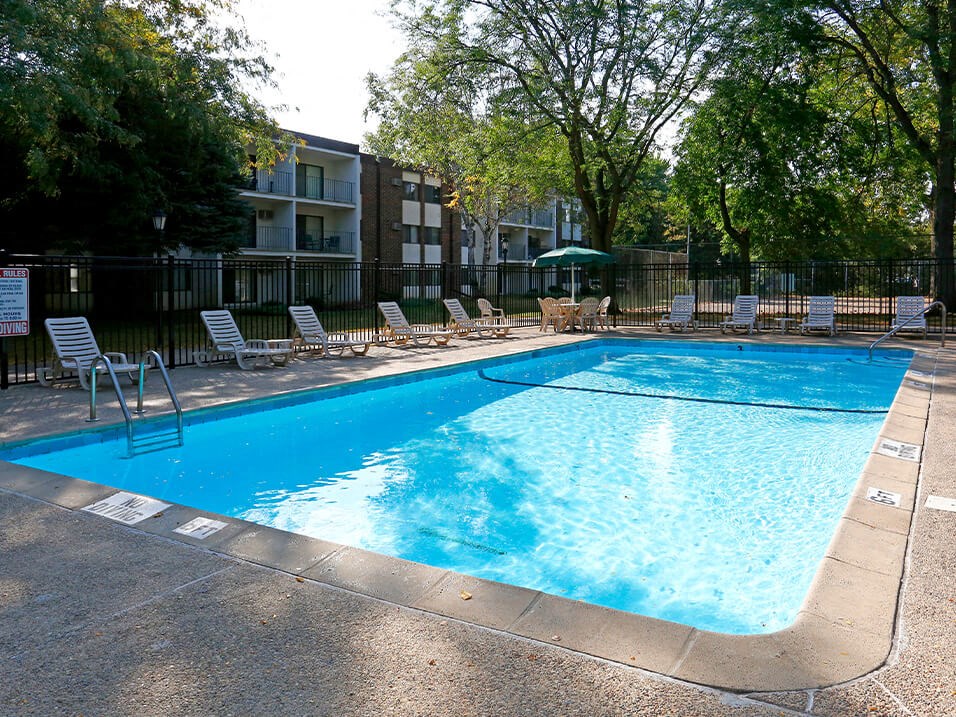 swimming pool at Olympik Village apts