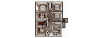 three bedroom apt floor plan