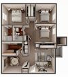 three bedroom apt floor plan