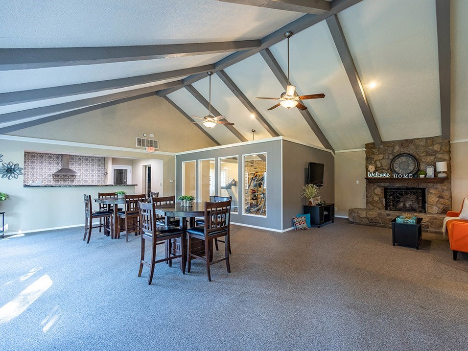 beautiful open clubhouse area at camelot apartments