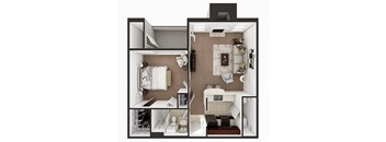 floor plan of one bedroom apartment
