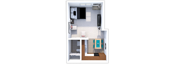 studio floor plan at forest pointe apartments