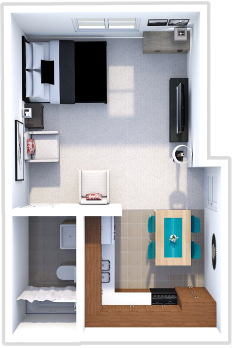 studio floor plan at forest pointe apartments