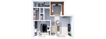 silvan one bed one bath floor plan at forest pointe apartments