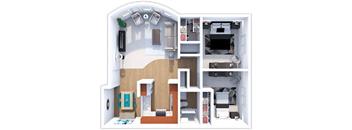 2 bed 1 bath tamarack floor plan at forest pointe