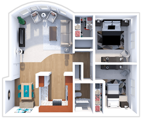 2 bed 1 bath tamarack floor plan at forest pointe