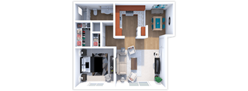 willow one bed one bath floor plan at forest pointe apartments