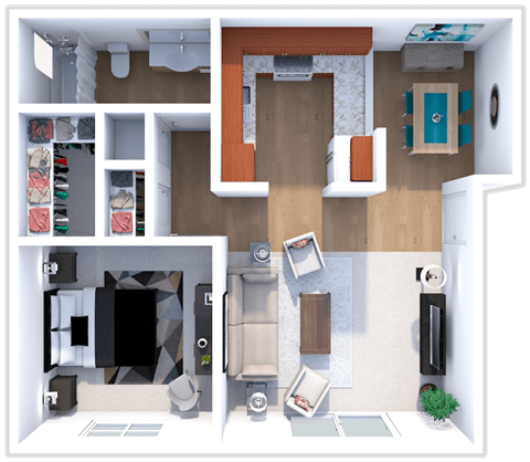 willow one bed one bath floor plan at forest pointe apartments