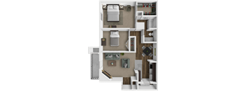 Devonshire 2 bedroom floor plan at Crown Colony Apartments