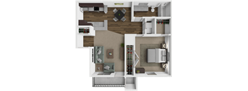 Manchester 1 bedroom floor plan at Crown Colony Apartments
