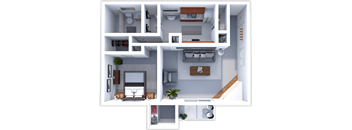 One bedroom, 1 bath floorplan
