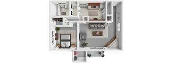 a rendering of a 3d floor plan of a house