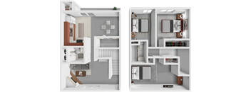 two views of a floor plan of a house