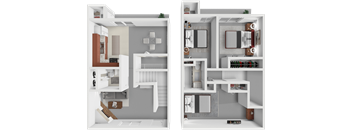 two views of a floor plan of a house