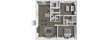 a floor plan of a house with a bedroom and a living room