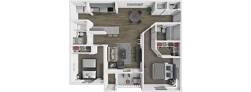 a1 floor plan  1 bedroom with 2 baths