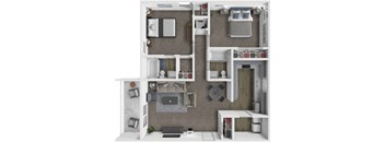 a floor plan of a house with a bedroom and a living room