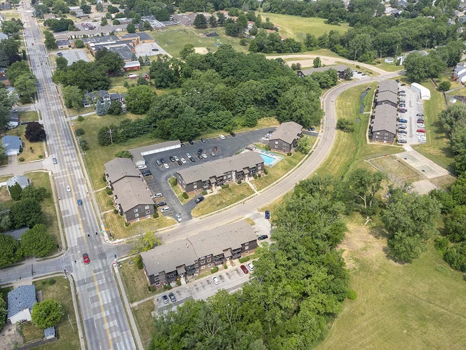 arial view of the building