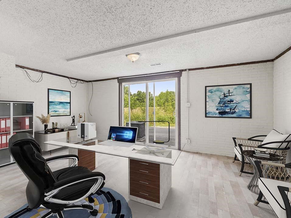 Two bedroom basement that is perfect for an office or lounge area