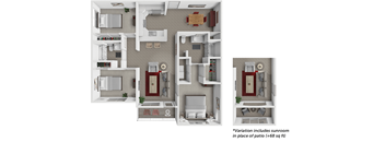 A diagram shows a floor plan of a house with a kitchen, living room, and bathroom.