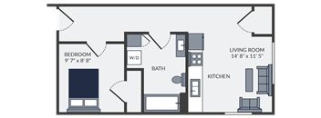 a floor plan of a bedroom apartment
