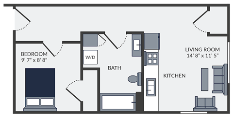 a floor plan of a bedroom apartment