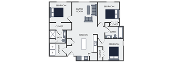 2 bed, 2 bath floor plans for the Landing