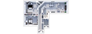 a floor plan of a house with a staircase