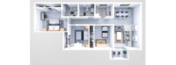 three bedroom apartment floor plan