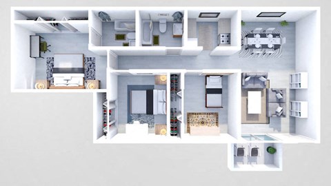 three bedroom apartment floor plan