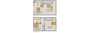 CROSSINGS AT REMINGTON  |  2 BEDROOM 1 BATH  |  TH