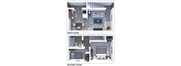 2 bed 1 bath townhome floor plan at crossings at remington