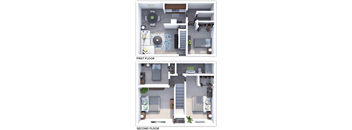 4 bedroom, 1 bath floor plan at Crossings at Remington