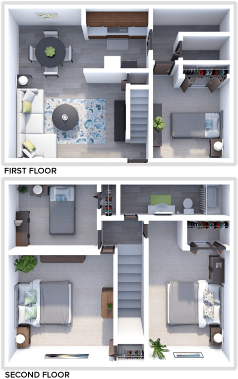4 bedroom, 1 bath floor plan at Crossings at Remington