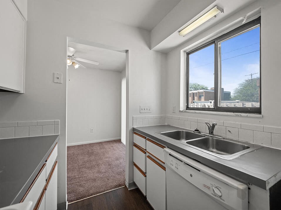 kitchen with double bowl sink
