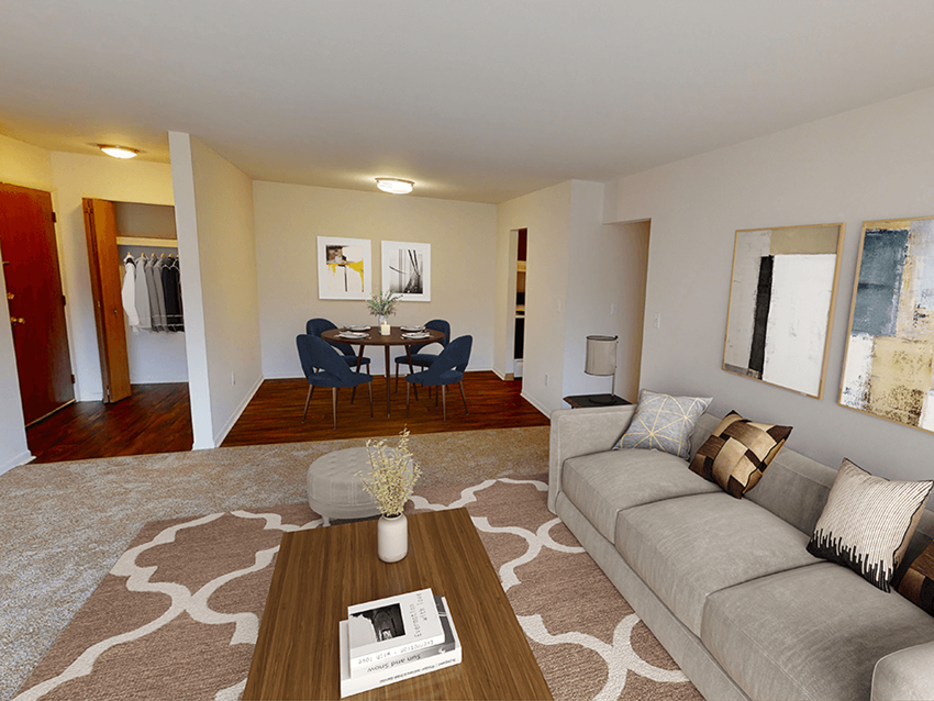 Living room and dinning area in apartment at Chateau Riviera - Photo Gallery