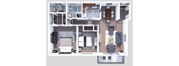 a floor plan of a house with a bedroom and a living room