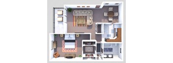 a floor plan of a 1 bedroom apartment