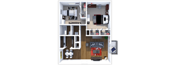 Bordeaux Floor Plan at Cedar Trace Apartments