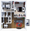 Bordeaux Floor Plan at Cedar Trace Apartments