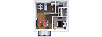 Marseille Floor Plan at Cedar Trace Apartments