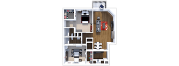 Tuscany Floor Plan at Cedar Trace Apartments