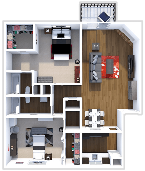 Tuscany Floor Plan at Cedar Trace Apartments