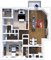 Tuscany Floor Plan at Cedar Trace Apartments