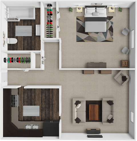 Colony village apartment 1 bedroom holly floor plan