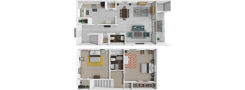 Magnolia 2 bedroom apartment floor plan at colony village apartments.
