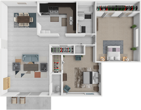 a 2 bedroom apartment at colony village apartments with spacious living area