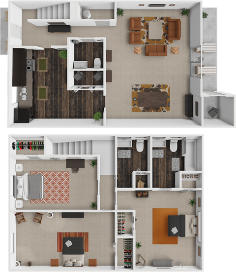 Plum apartment floor plan at colony village apartments