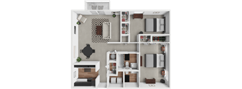 a floor plan of a house with a bedroom and a living room