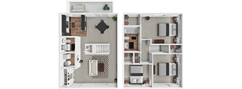 a conceptual rendering of a floor plan of a house